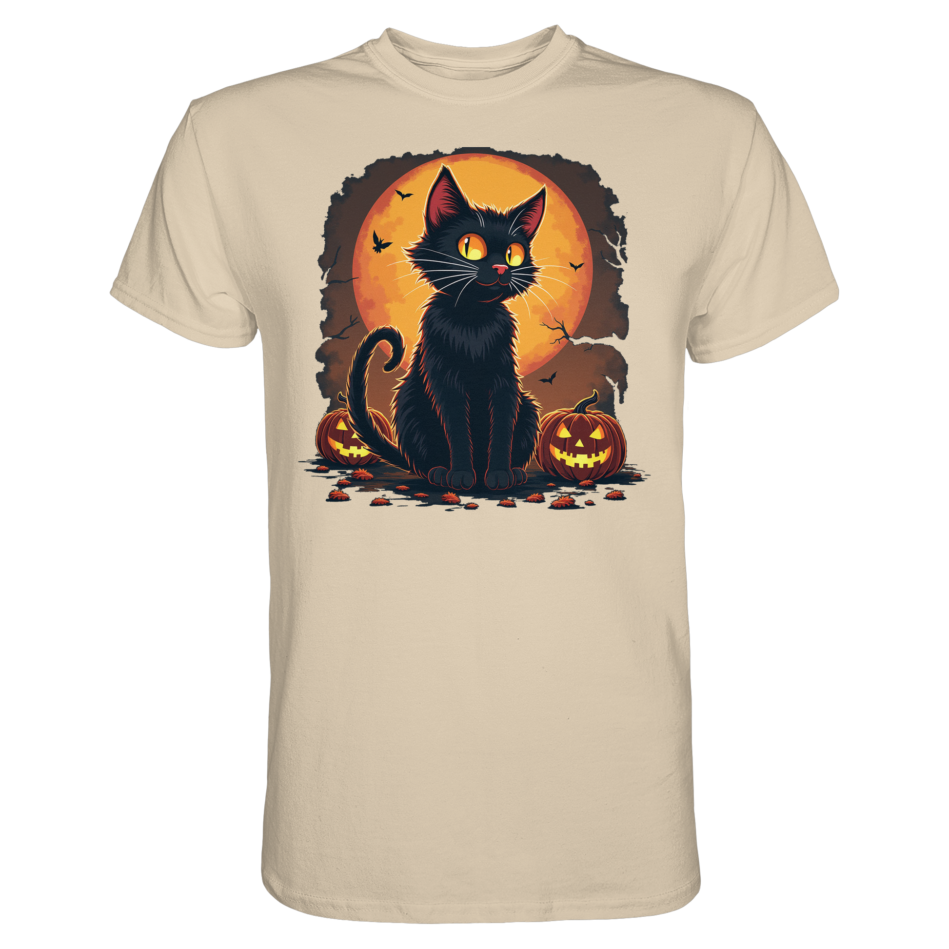 Halloween Black Cat- Schwarze Katze - Premium Shirt