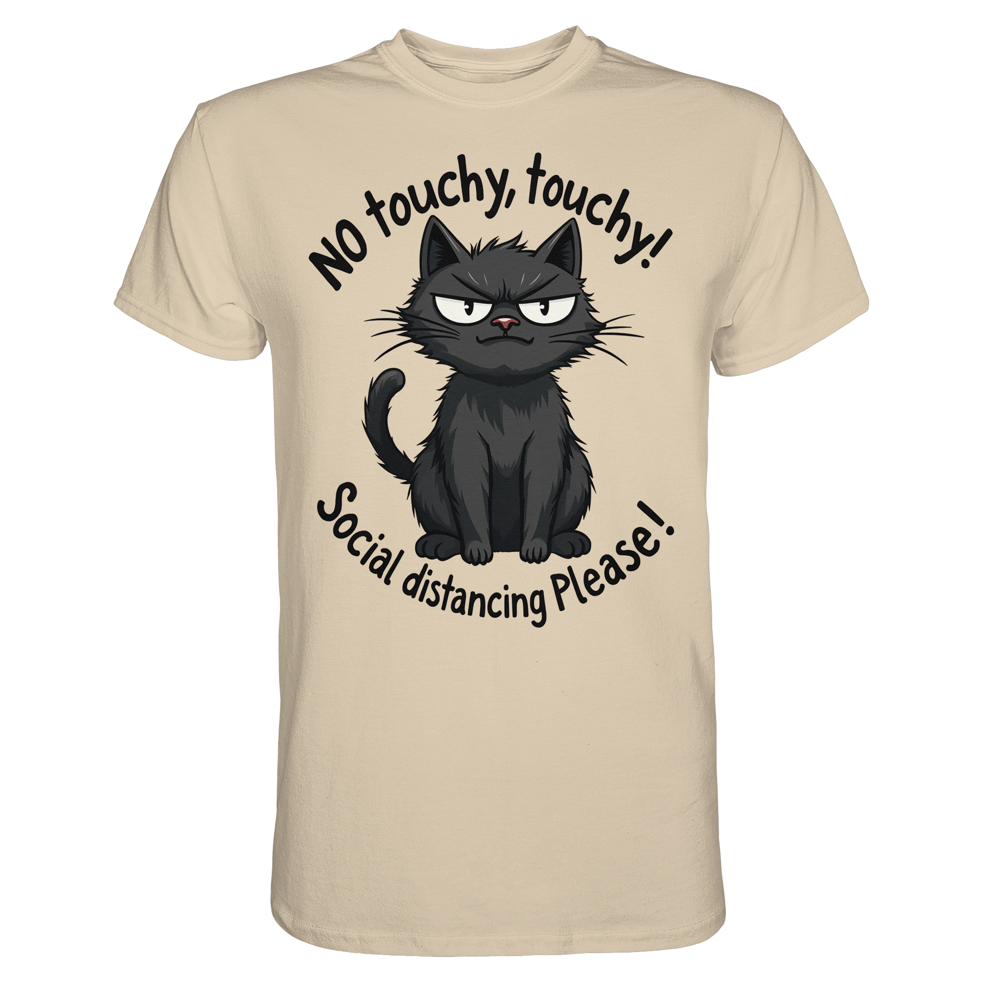 No touchy, touchy! Social distance Please! Black cat - Premium Shirt