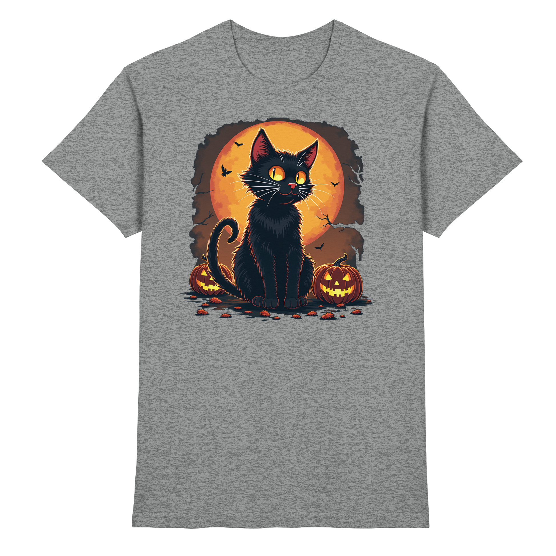 Halloween Black Cat- Schwarze Katze - Premium Shirt
