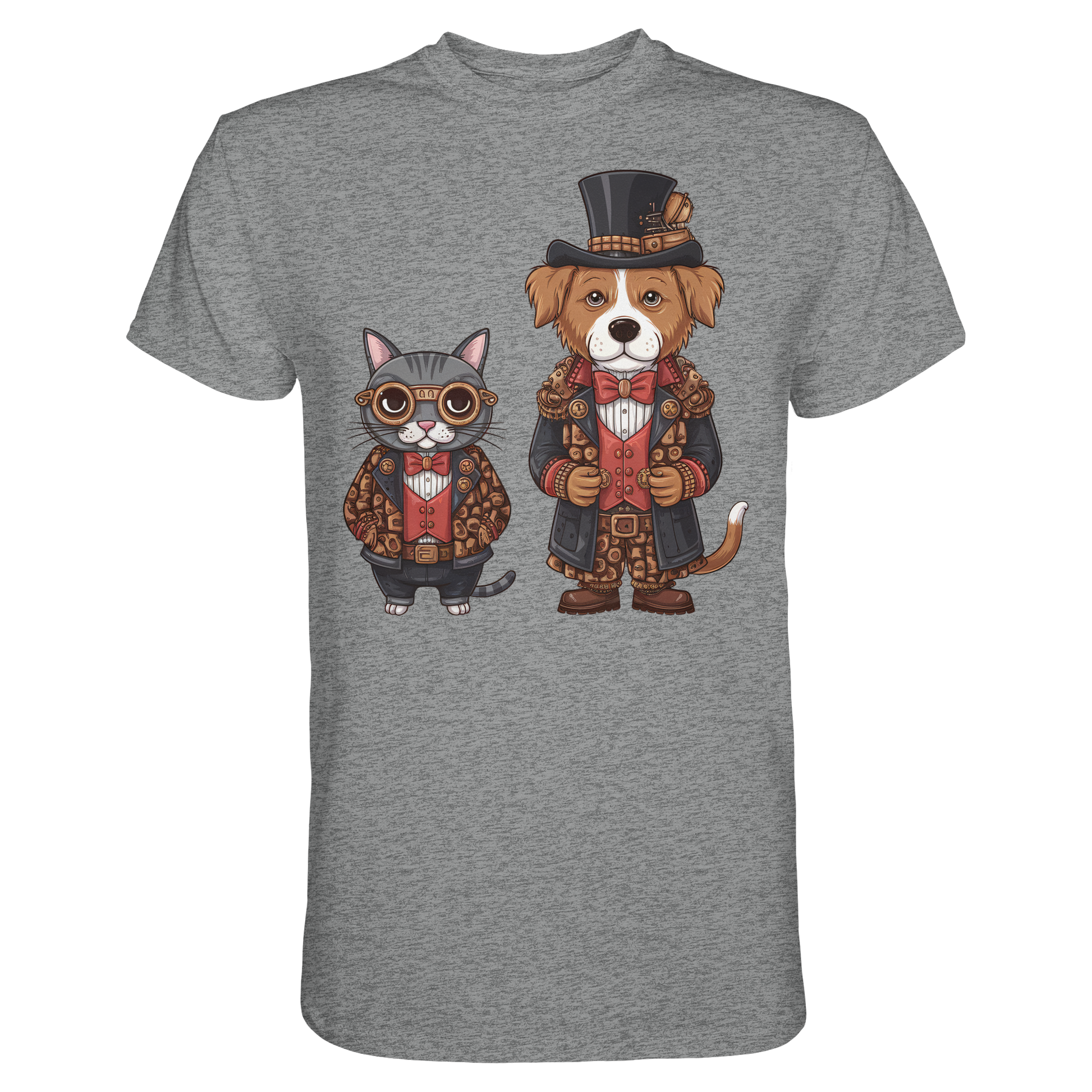 Steam Punk Hund und Katze - Premium Shirt