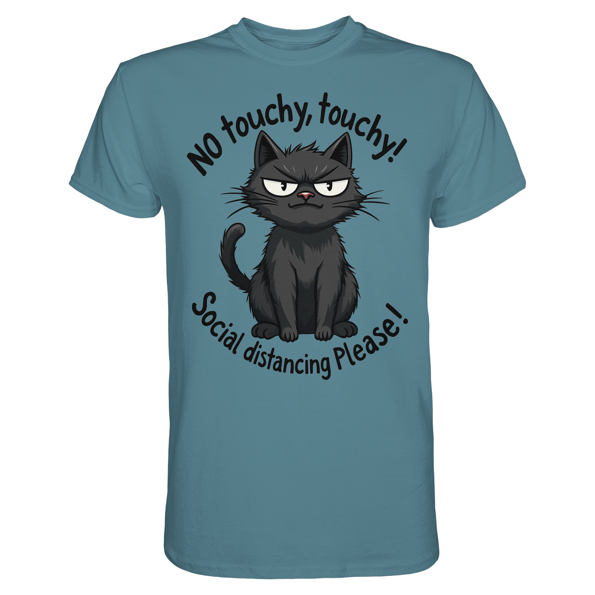No touchy, touchy! Social distance Please! Black cat - Premium Shirt