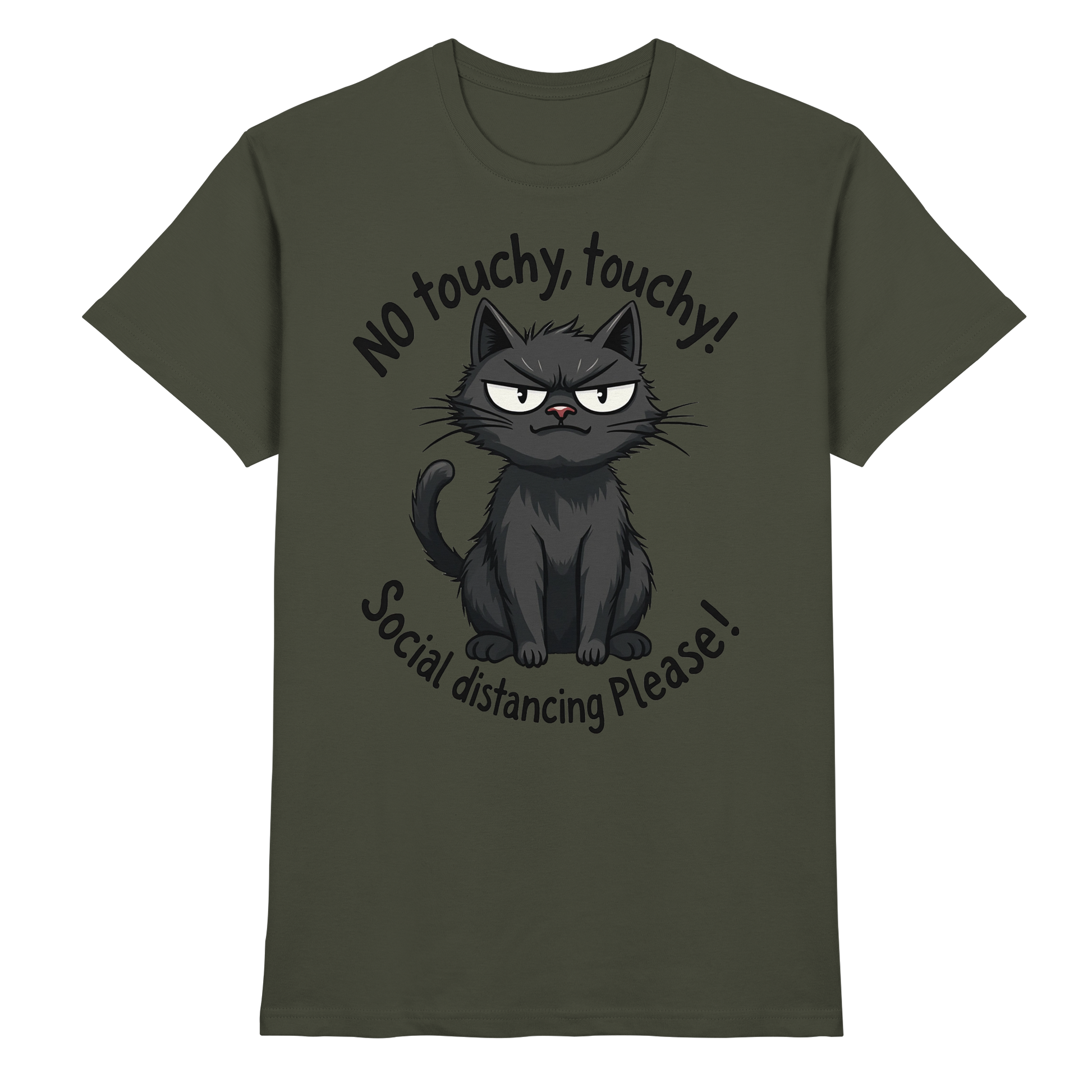 No touchy, touchy! Social distance Please! Black cat - Premium Shirt