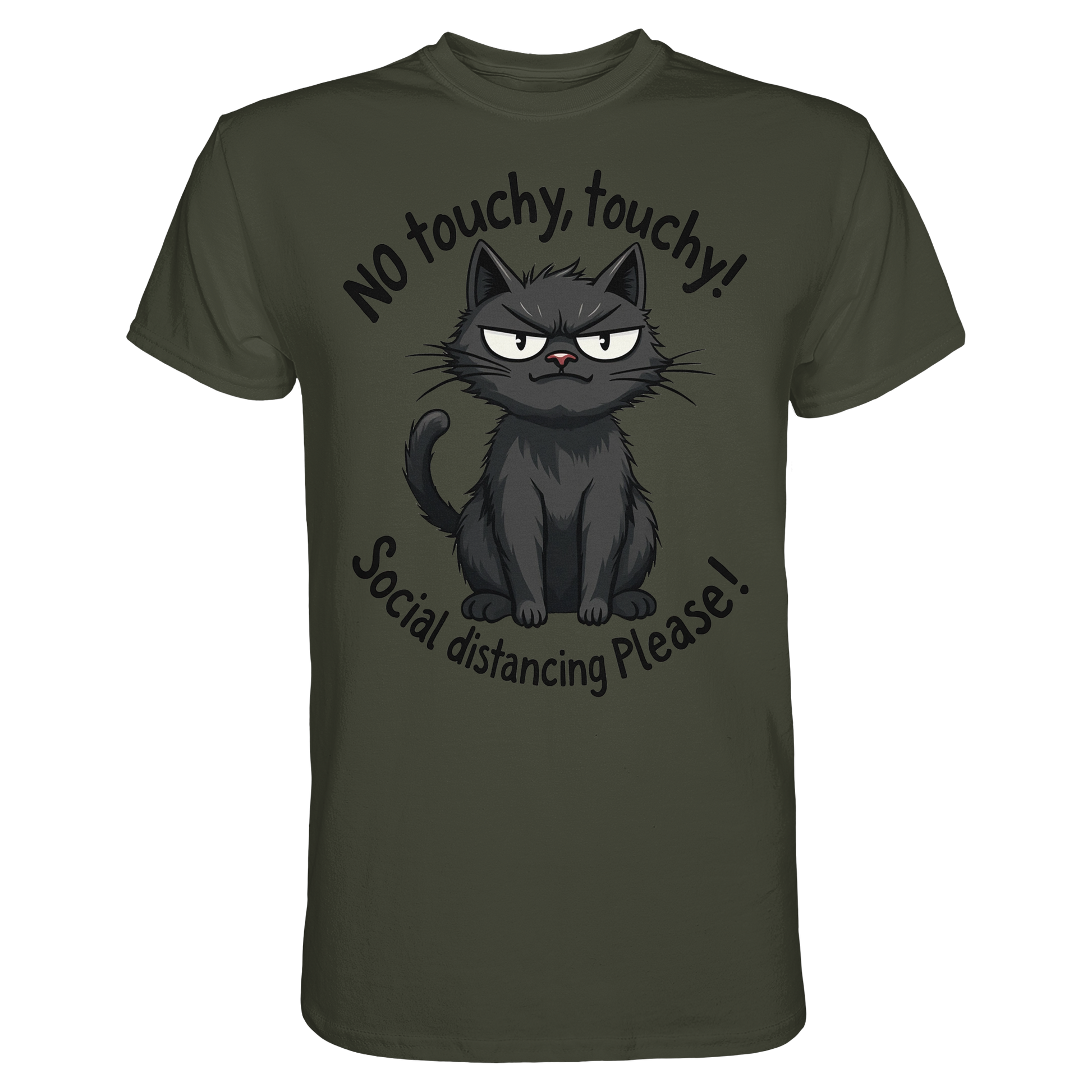 No touchy, touchy! Social distance Please! Black cat - Premium Shirt