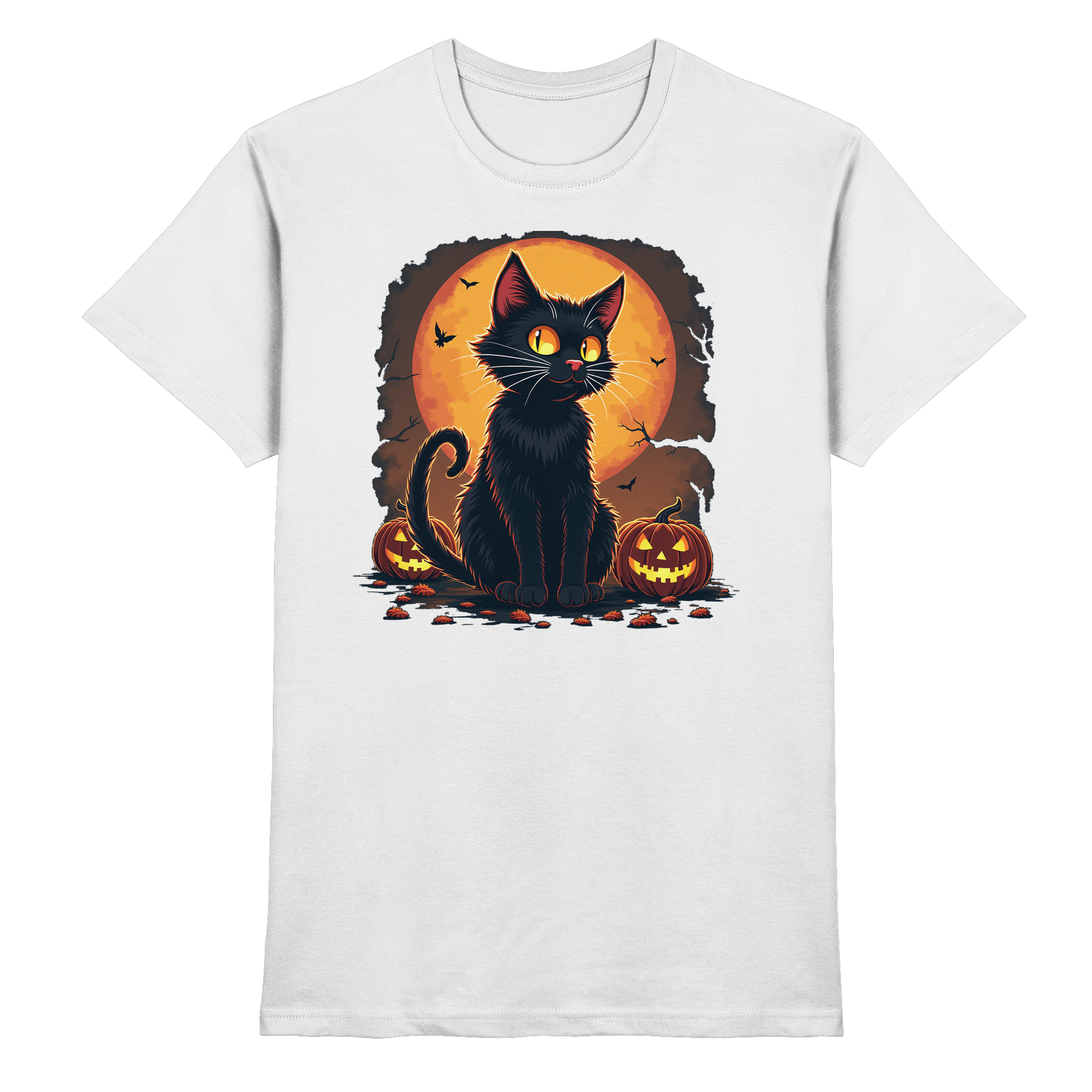 Halloween Black Cat- Schwarze Katze - Premium Shirt
