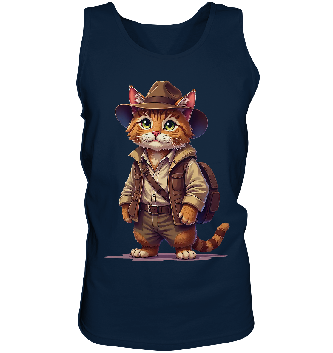 Abenteurer Katze Cartoon  - personalisierbar - Tank-Top