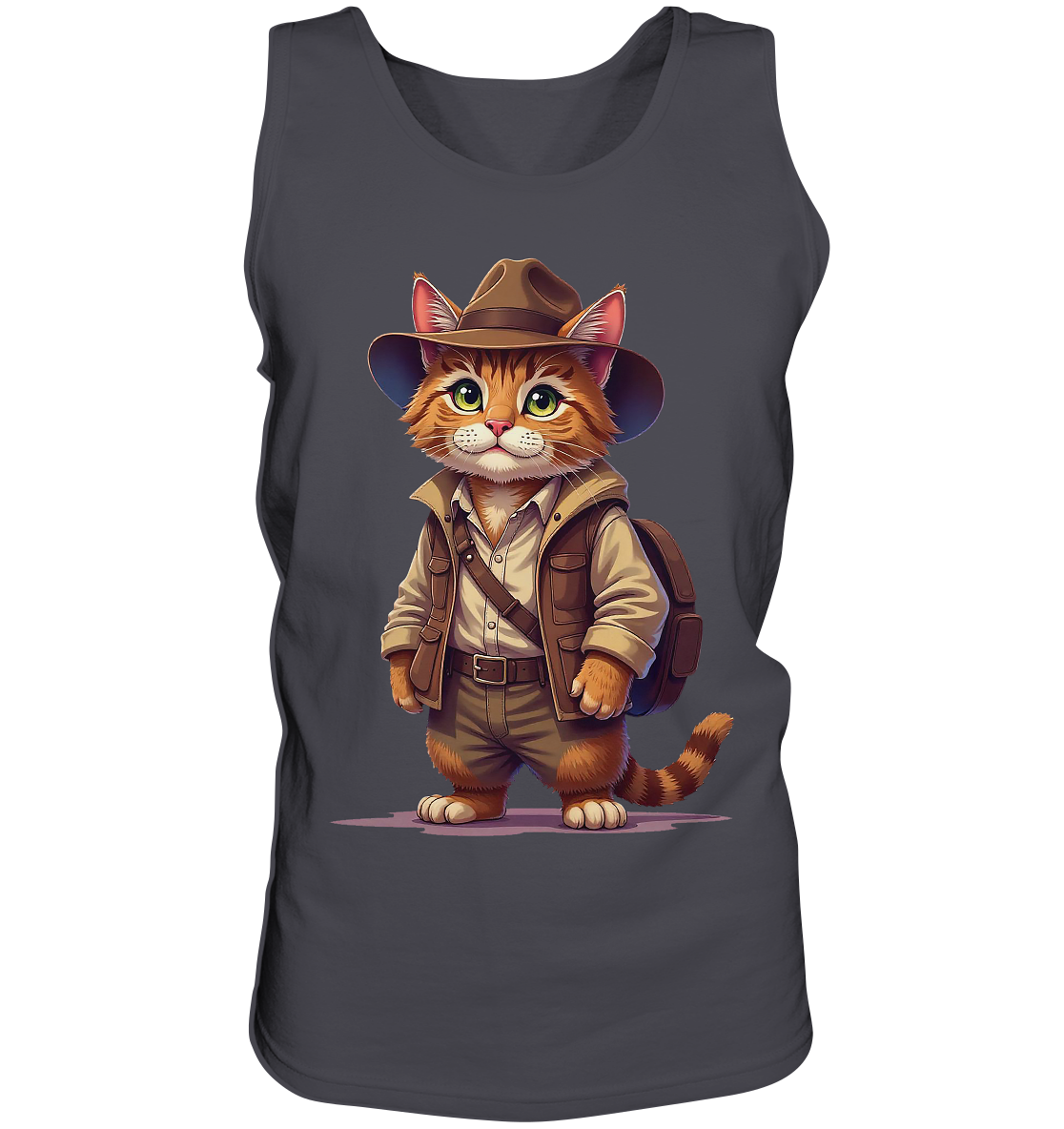 Abenteurer Katze Cartoon  - personalisierbar - Tank-Top
