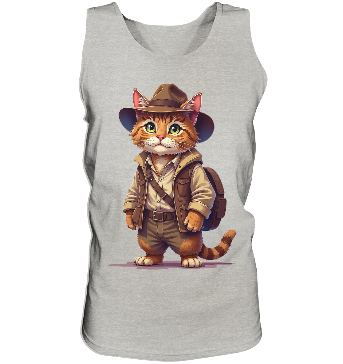 Abenteurer Katze Cartoon  - personalisierbar - Tank-Top