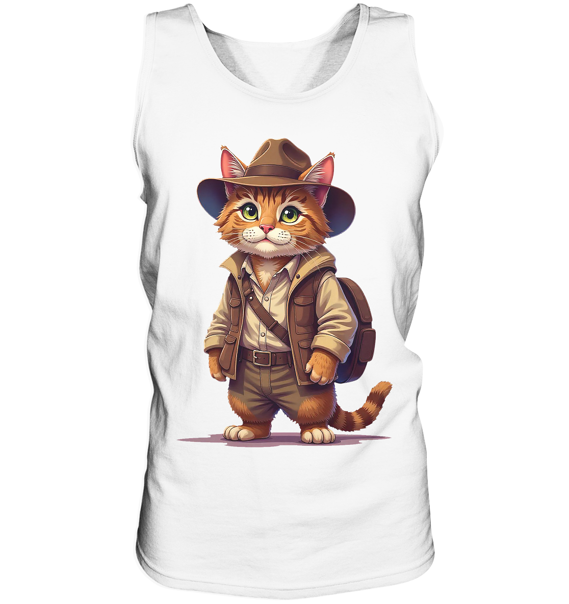Abenteurer Katze Cartoon  - personalisierbar - Tank-Top