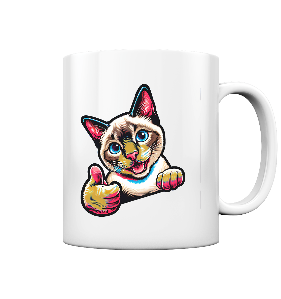 Siamkatze Pop Art - personalisierbar - Tasse glossy