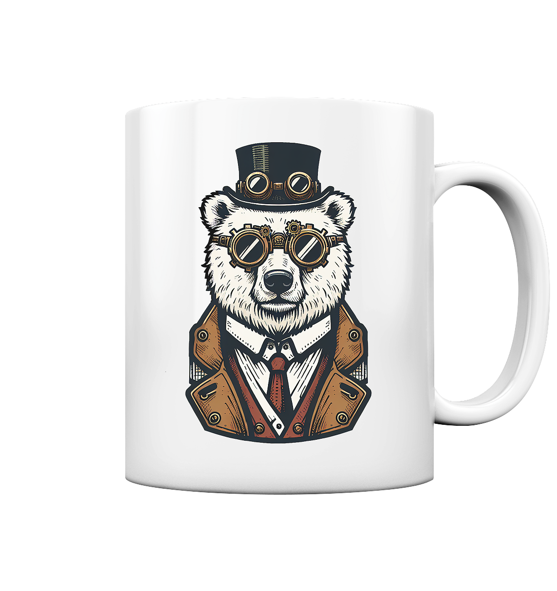 Eisbär Steampunk Polar Bear  - Tasse glossy