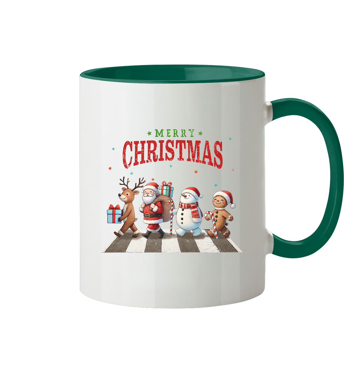 Merry Christmas Zebrastreifen - Tasse zweifarbig