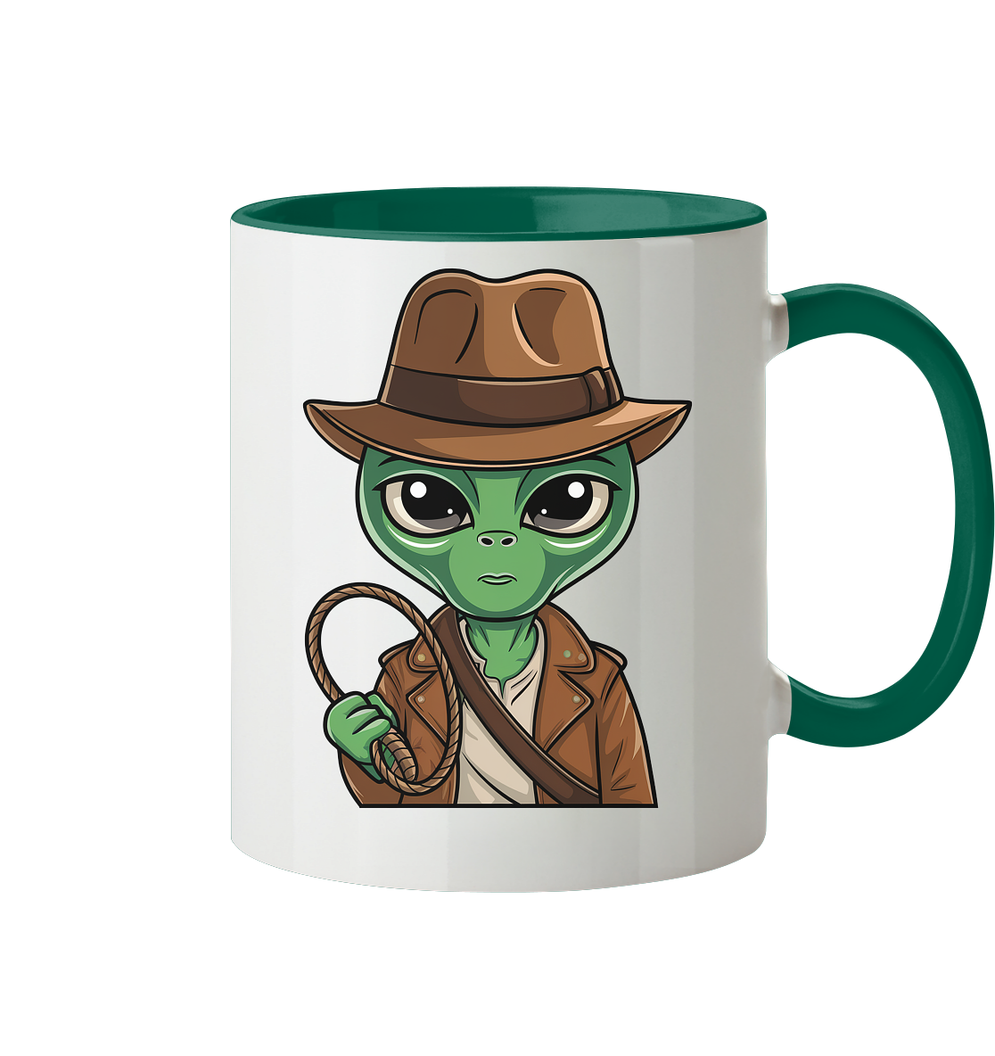 Alien Abenteurer Cartoon - Tasse zweifarbig