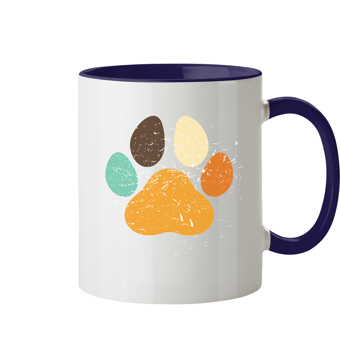 Bunte Pfote - Tasse zweifarbig