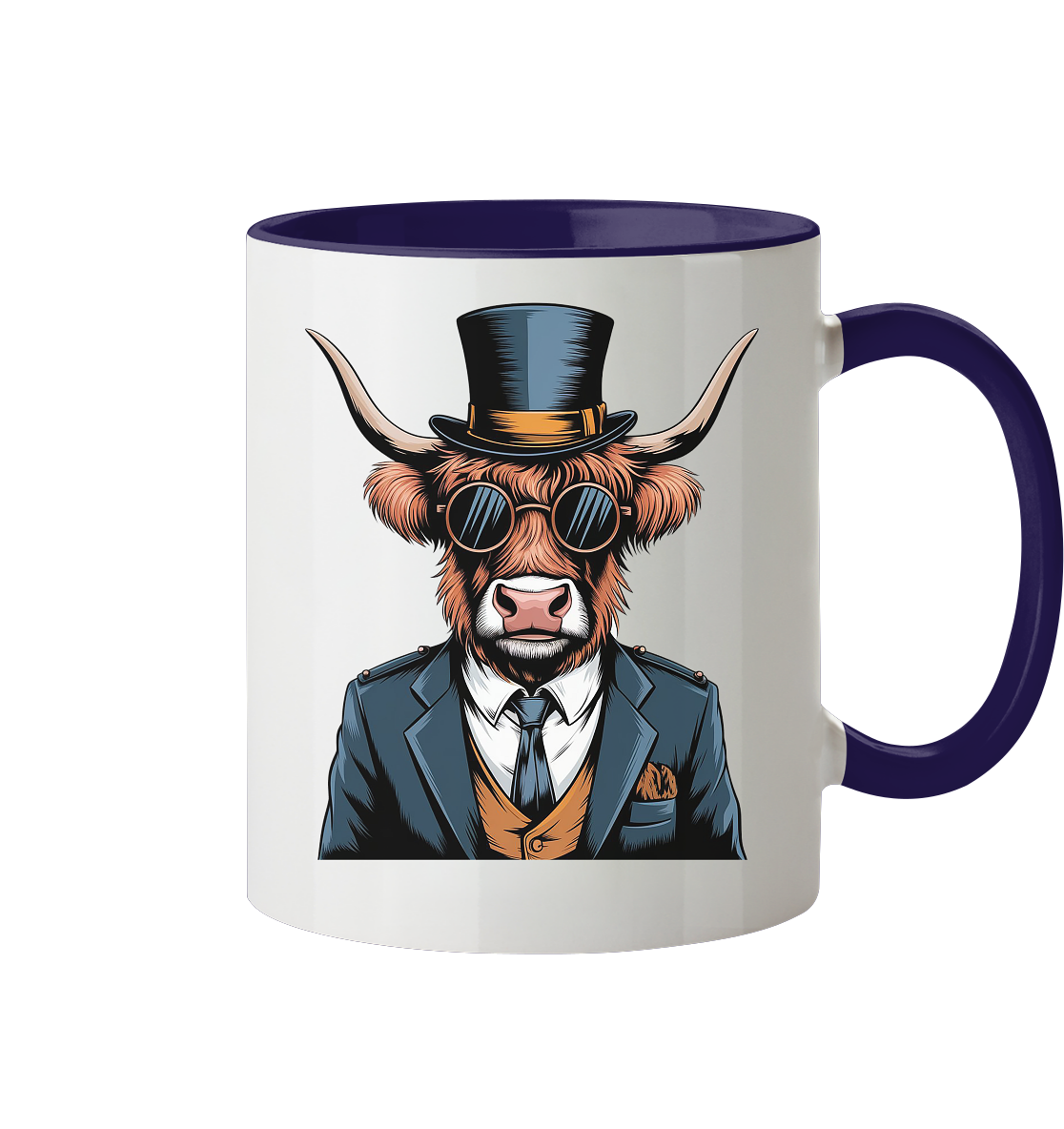 Highland Cow Steampunk - Tasse zweifarbig