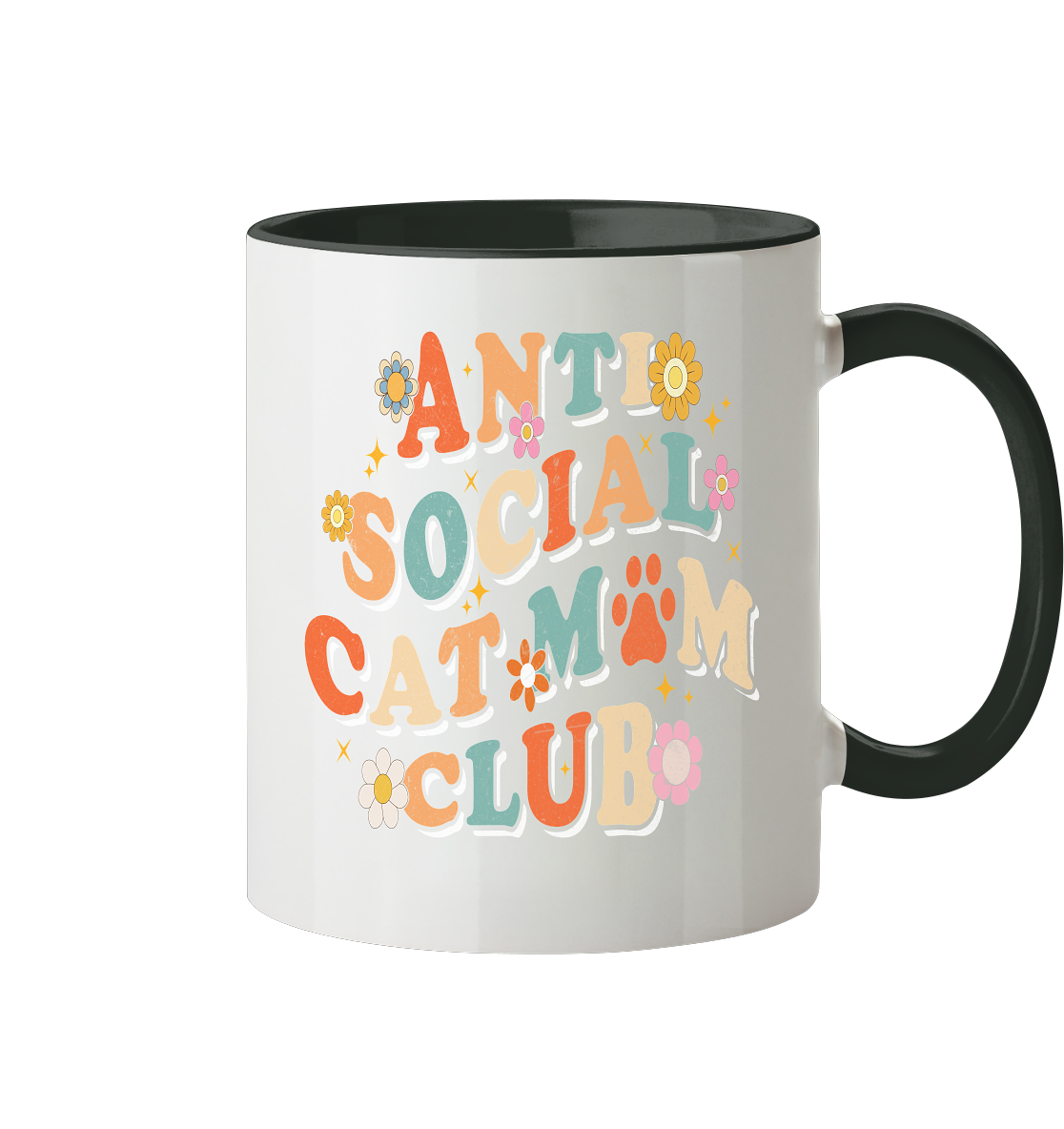 Anti Social Cat Mum Club - Tasse zweifarbig