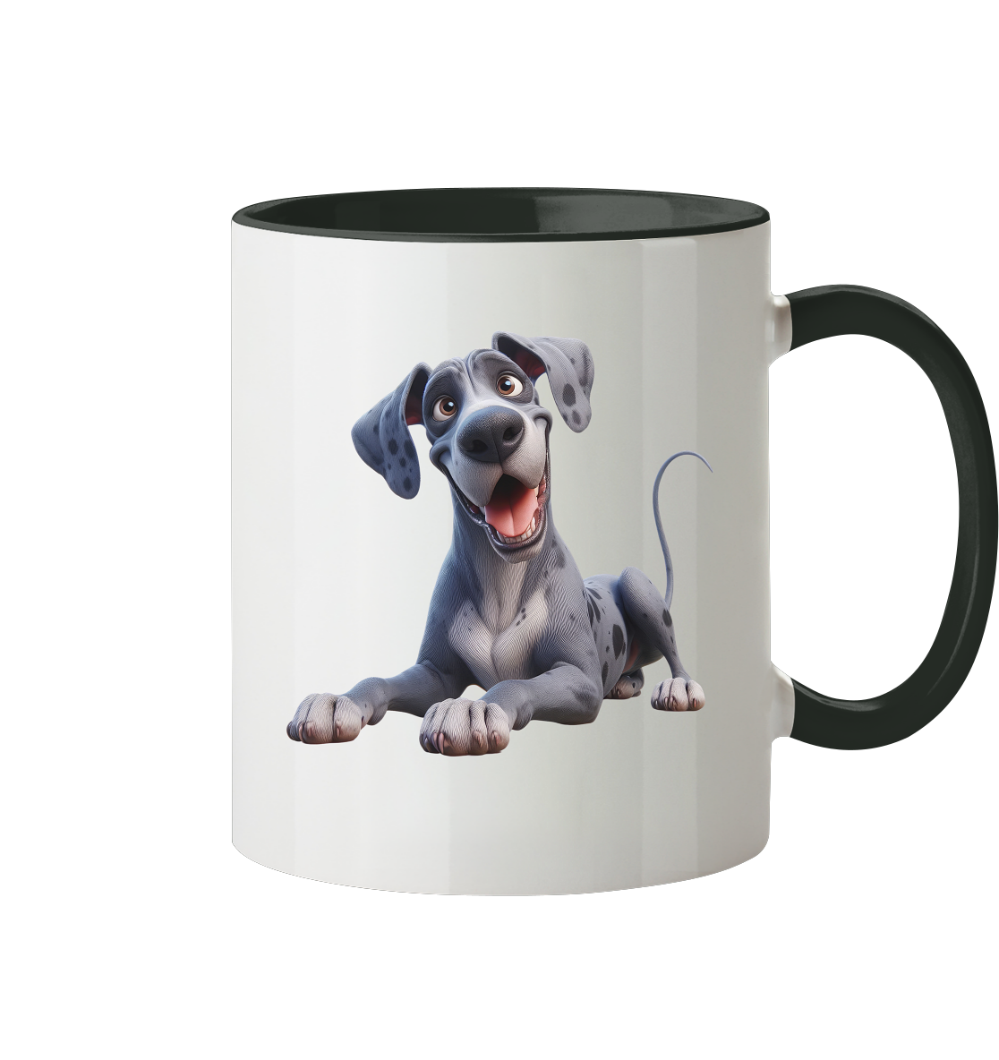 Dänische Dogge - personalisierbar - Tasse zweifarbig