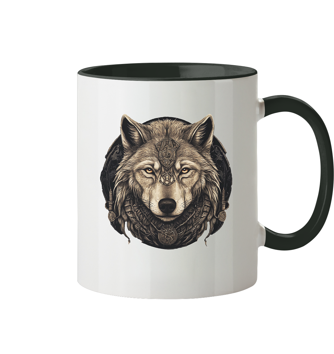 Wolf Fenris Viking Art - Tasse zweifarbig