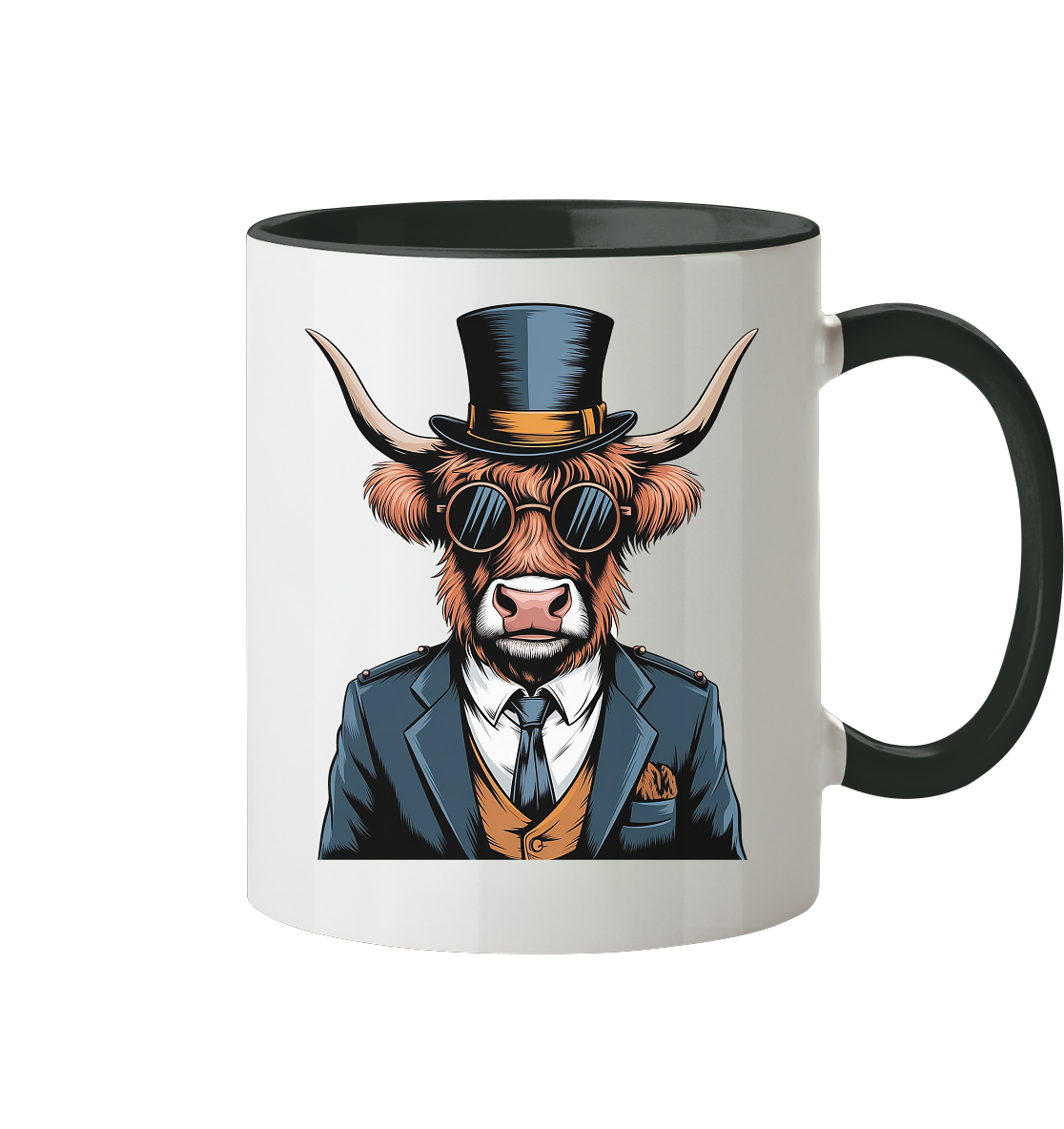 Highland Cow Steampunk - Tasse zweifarbig