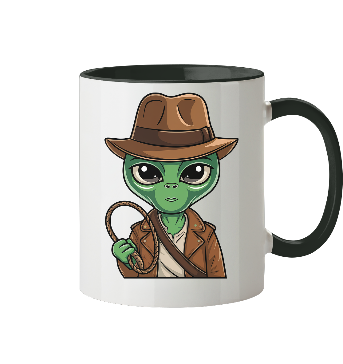 Alien Abenteurer Cartoon - Tasse zweifarbig