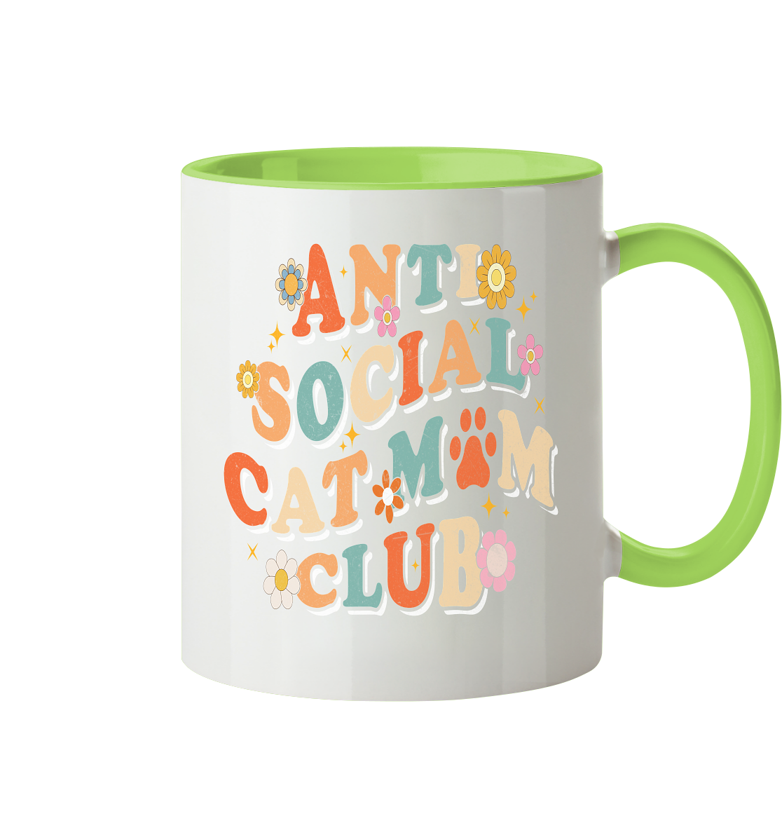 Anti Social Cat Mum Club - Tasse zweifarbig