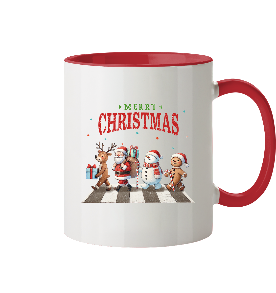 Merry Christmas Zebrastreifen - Tasse zweifarbig