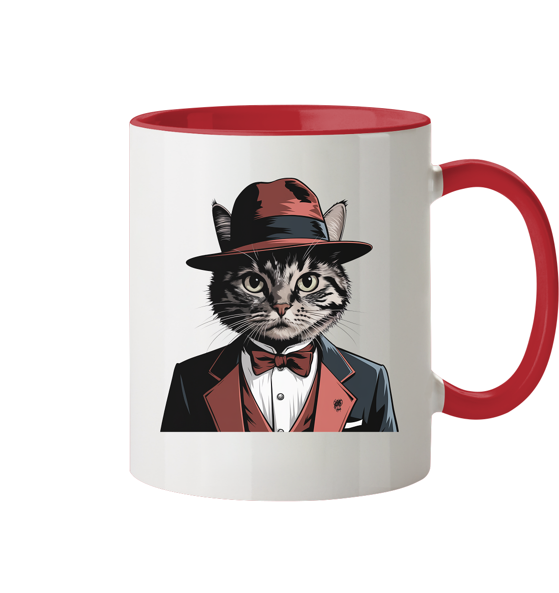 Godfather Catmother Katze Mafia - personalisierbar  - Tasse zweifarbig