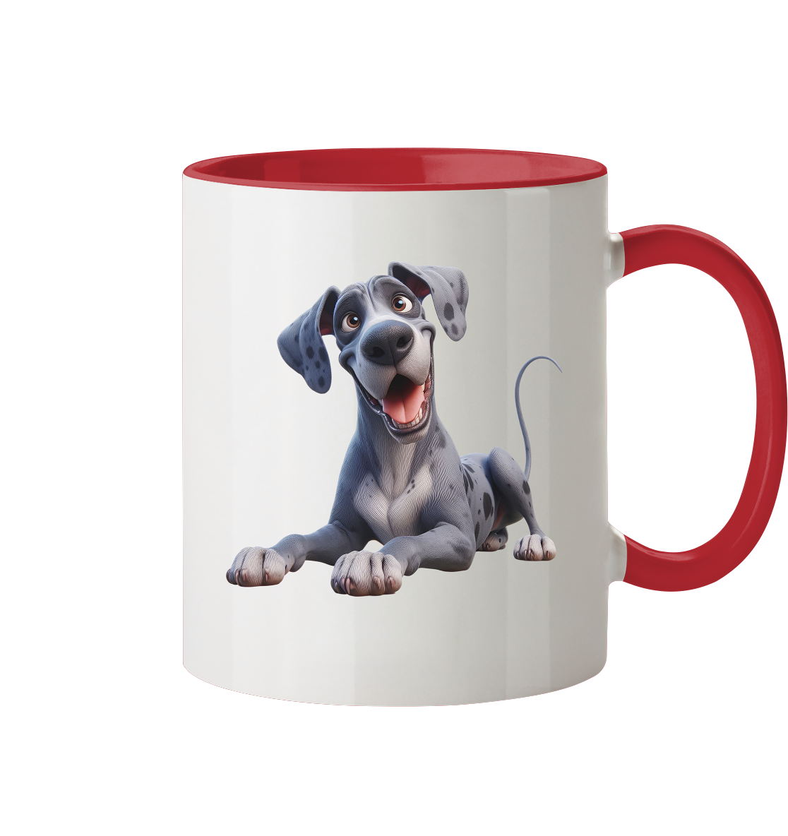 Dänische Dogge - personalisierbar - Tasse zweifarbig