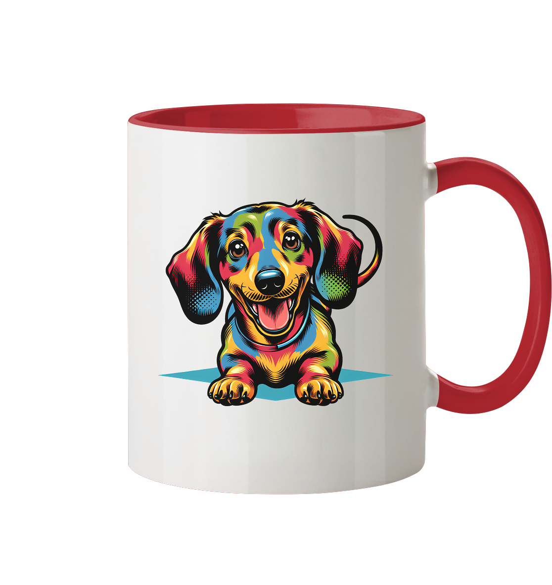 Happy Dackel Pop Art - Tasse zweifarbig