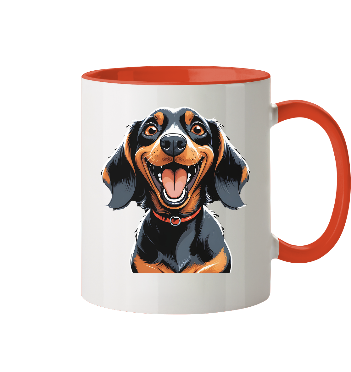 Happy Dackel Cartoon - Tasse zweifarbig