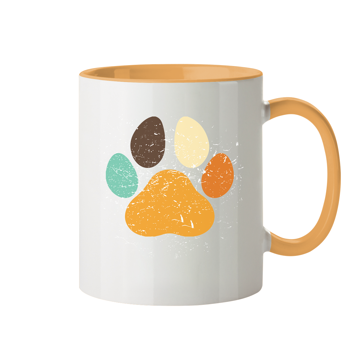 Bunte Pfote - Tasse zweifarbig