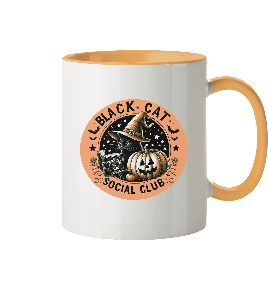 Halloween Black Cat Social Club - Tasse zweifarbig