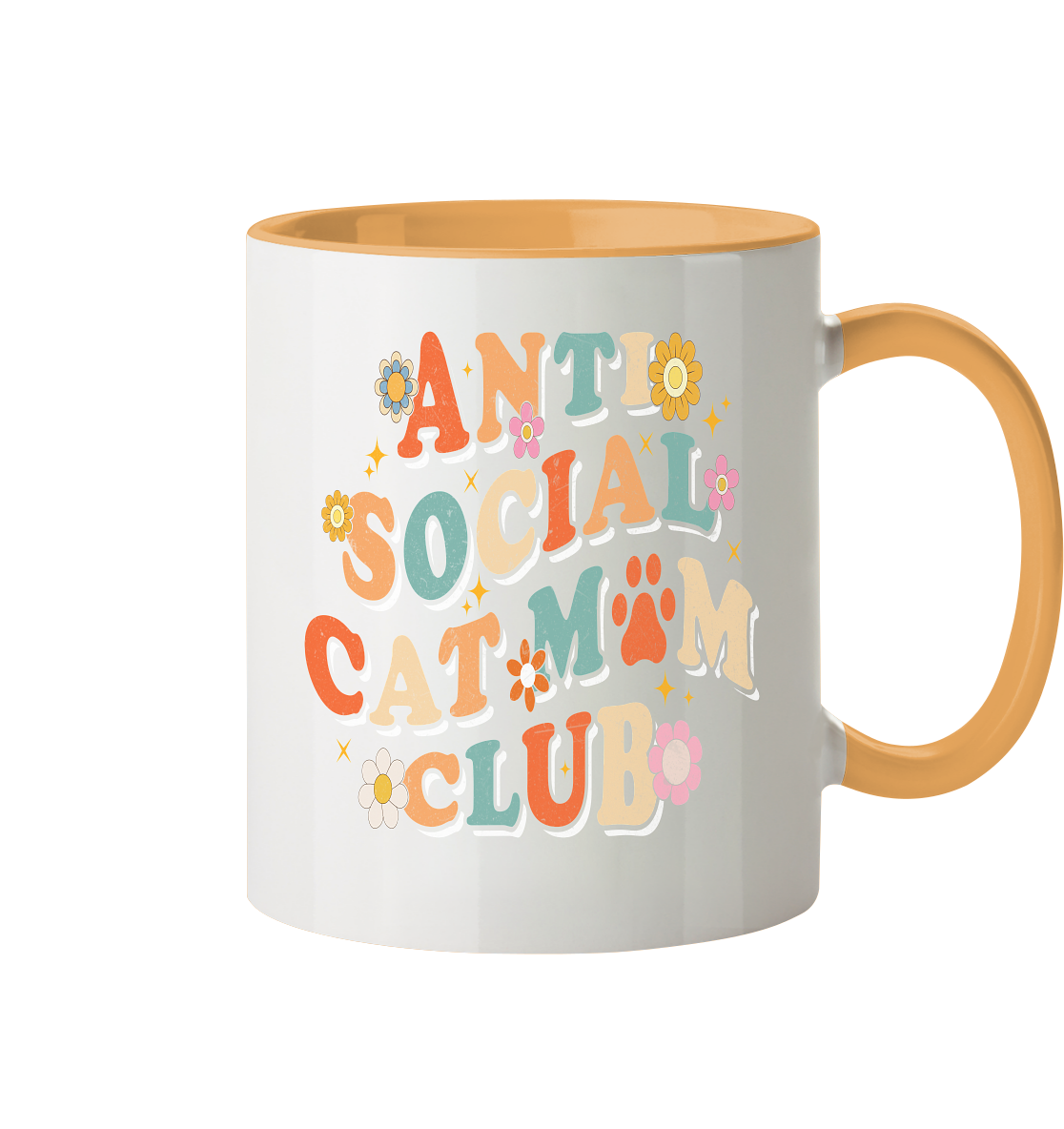 Anti Social Cat Mum Club - Tasse zweifarbig