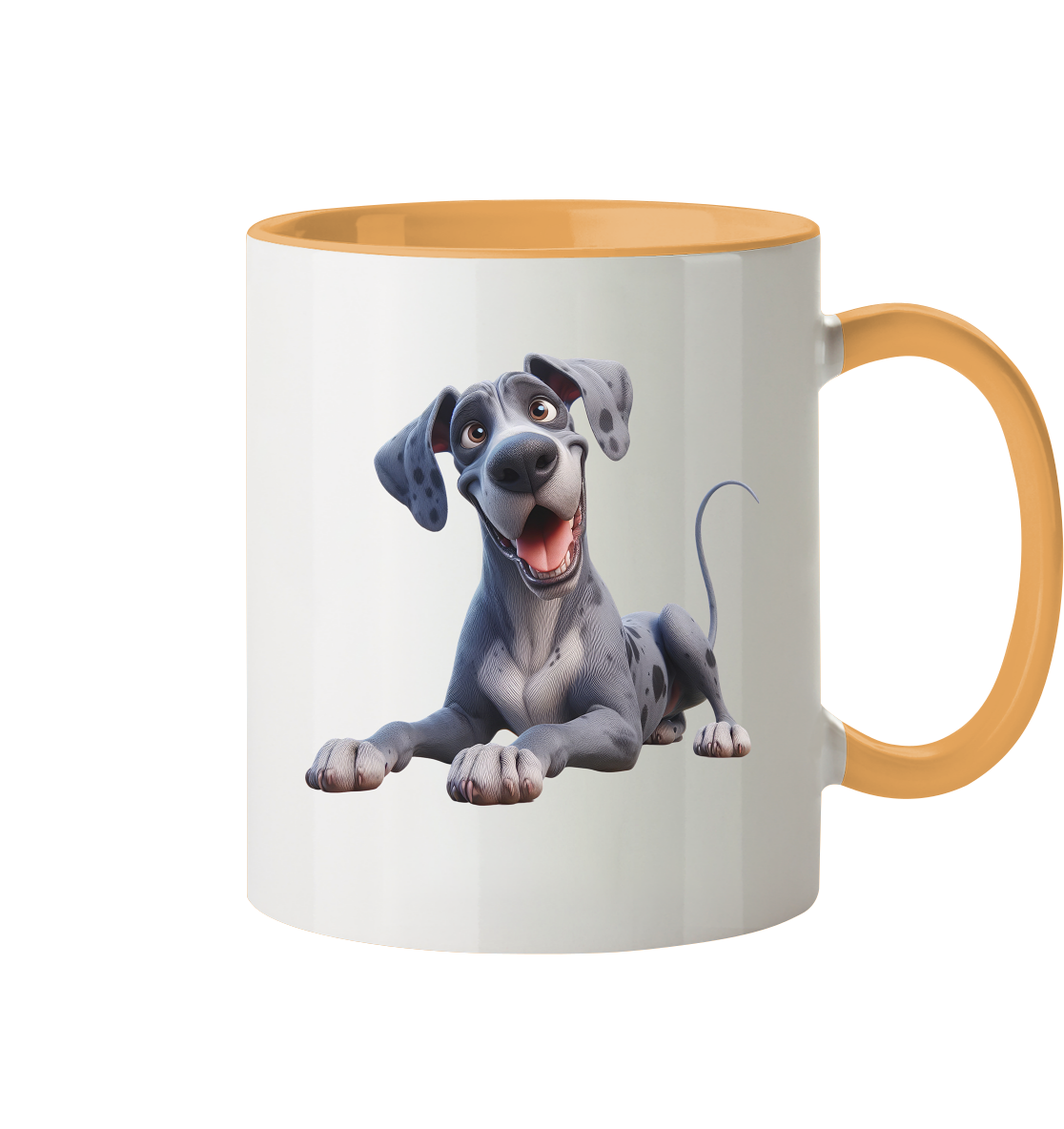 Dänische Dogge - personalisierbar - Tasse zweifarbig