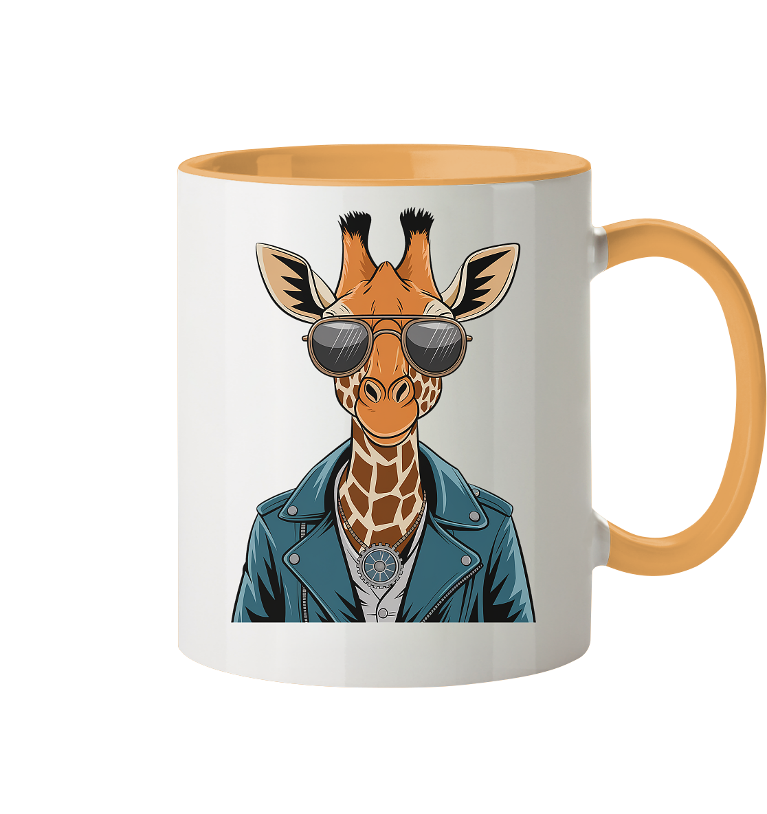 Giraffe Steampunk - Tasse zweifarbig