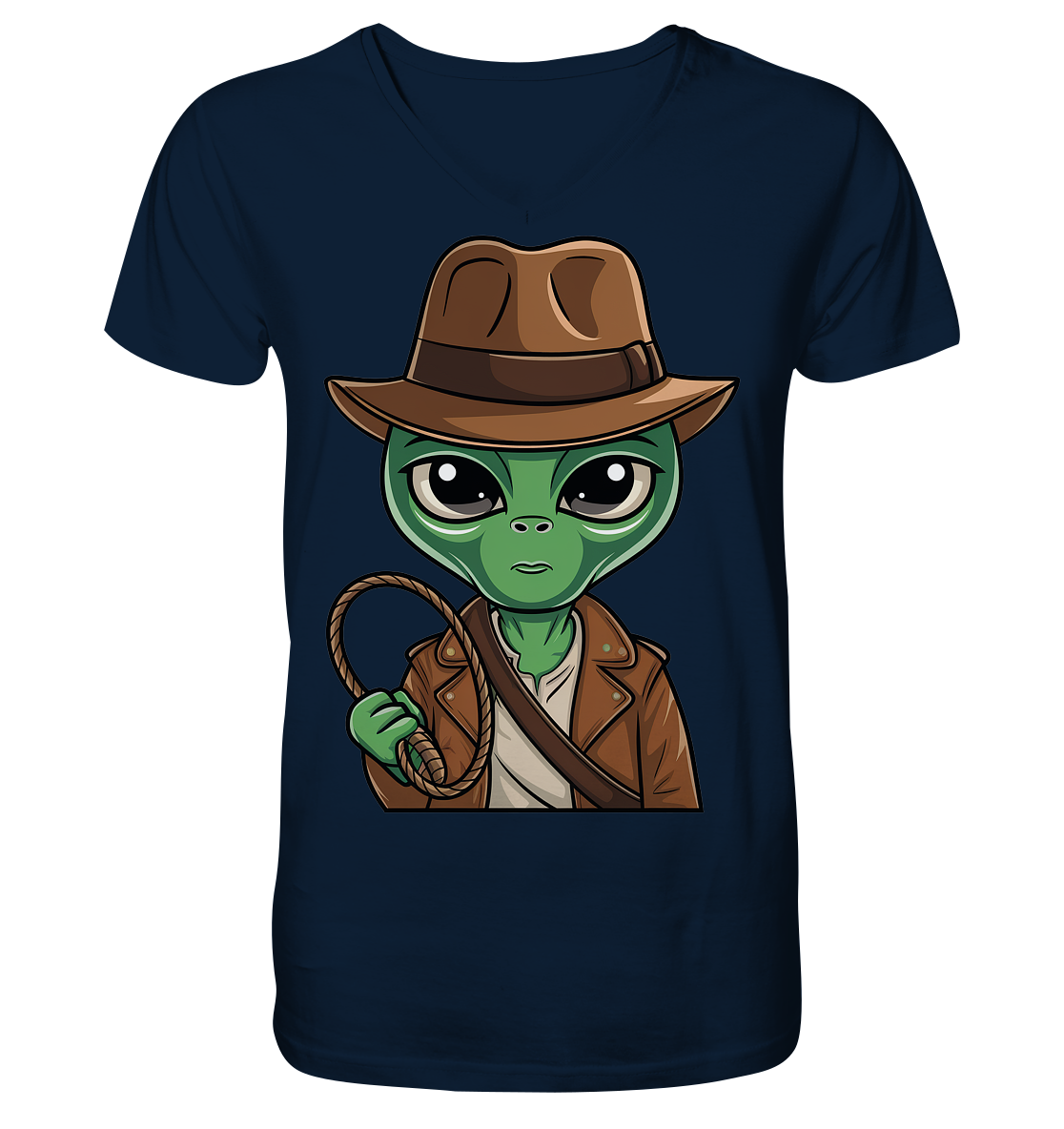 Alien Abenteurer Cartoon - V-Neck Shirt