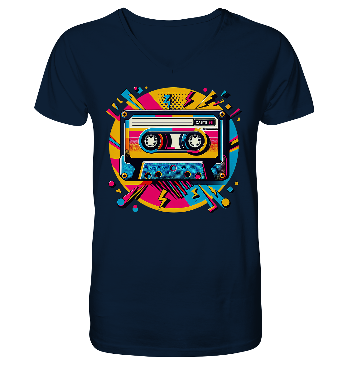 80s Kasettentape - V-Neck Shirt