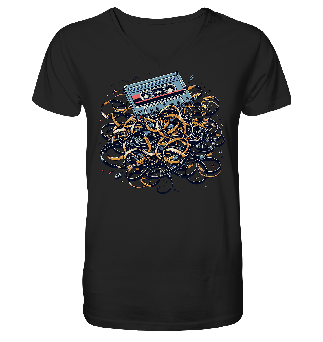 80s Kasettentape - V-Neck Shirt