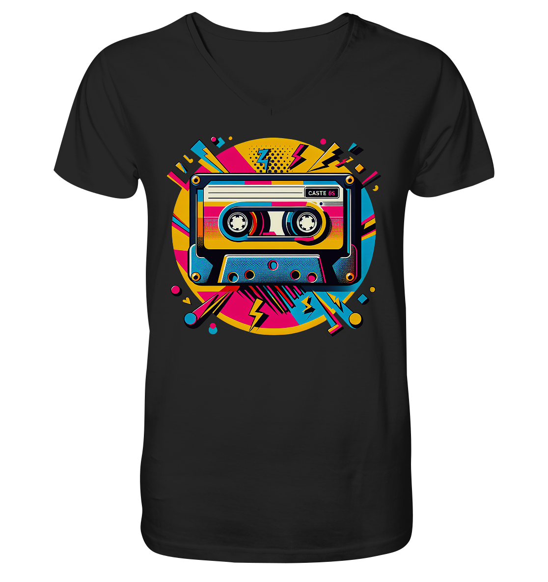 80s Kasettentape - V-Neck Shirt