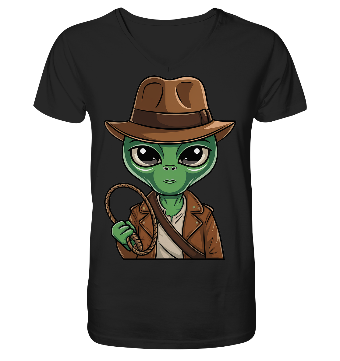 Alien Abenteurer Cartoon - V-Neck Shirt