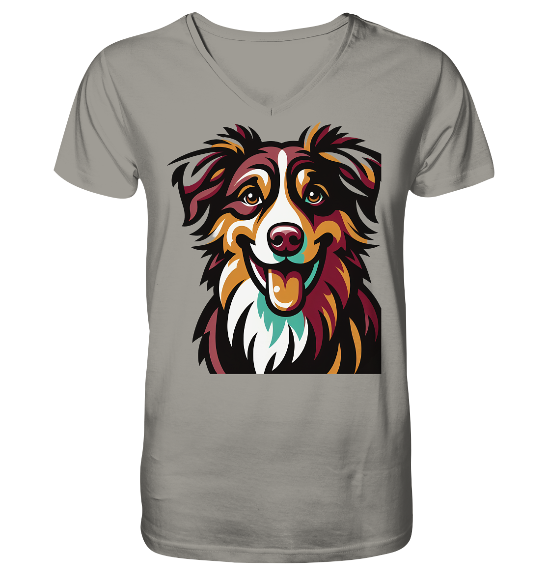 Australian Shepherd Hund - personalisierbar - V-Neck Shirt