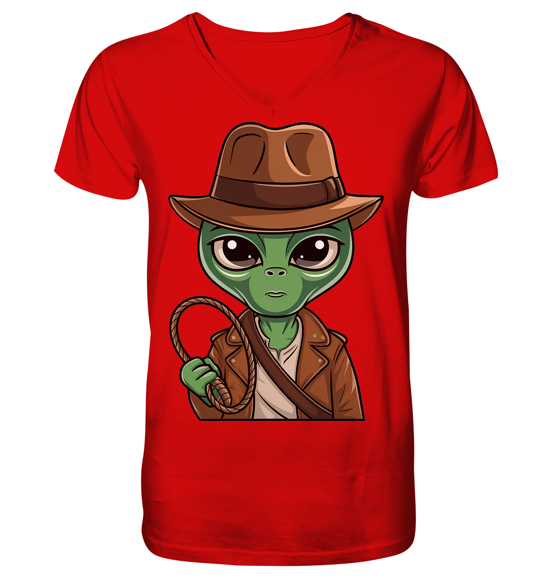 Alien Abenteurer Cartoon - V-Neck Shirt
