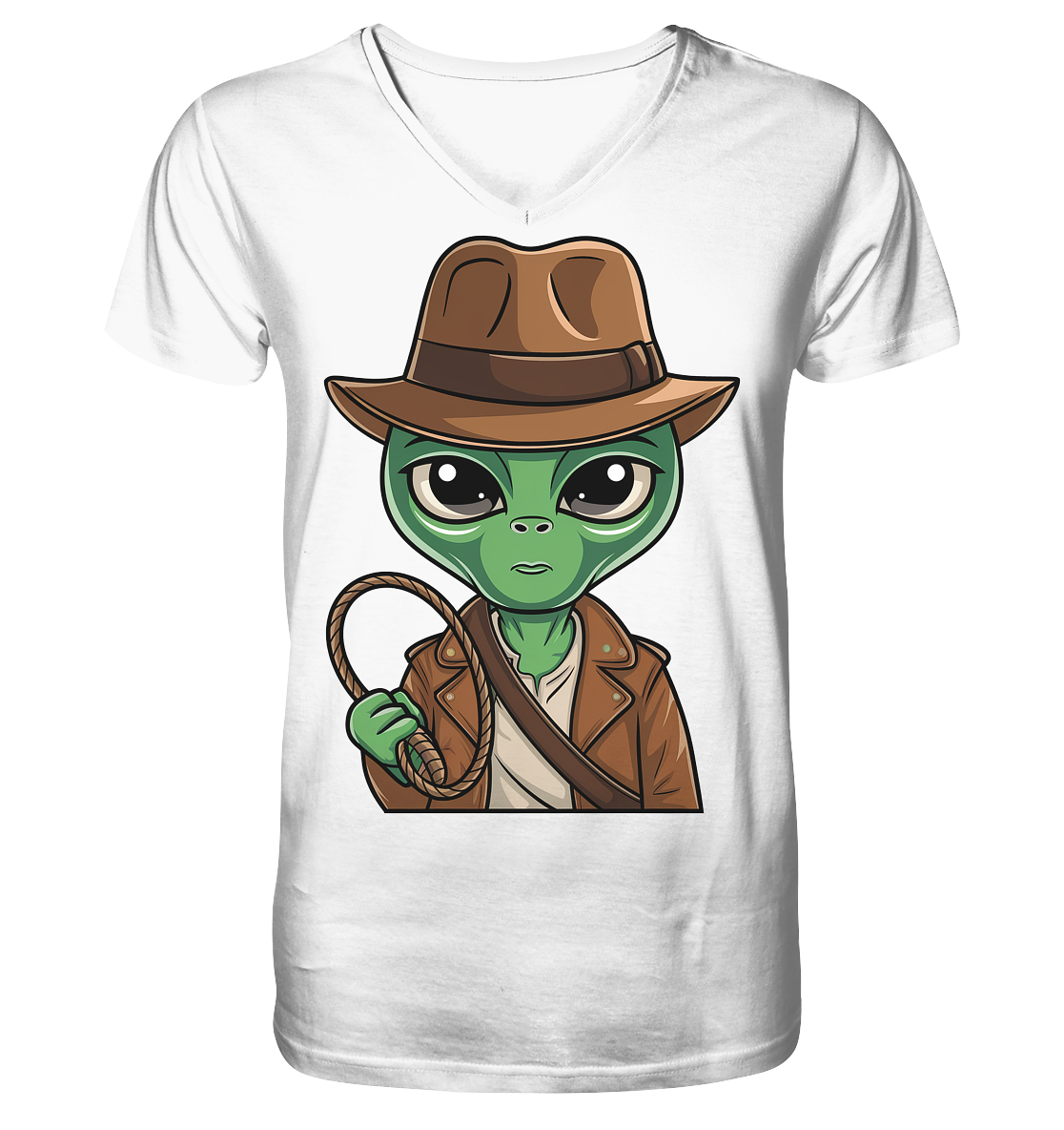 Alien Abenteurer Cartoon - V-Neck Shirt