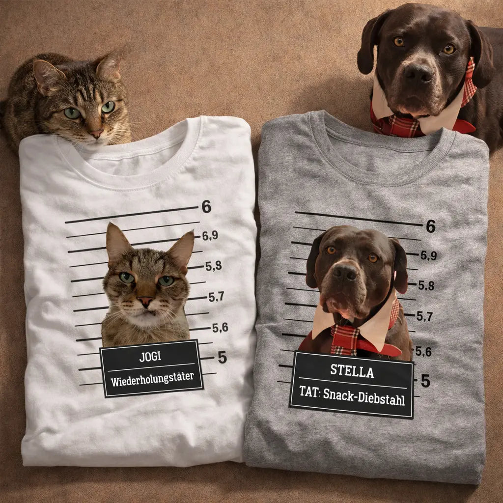 Lustiges Individuelles Haustier Mugshot Portrait - Premium Shirt - PAWentura