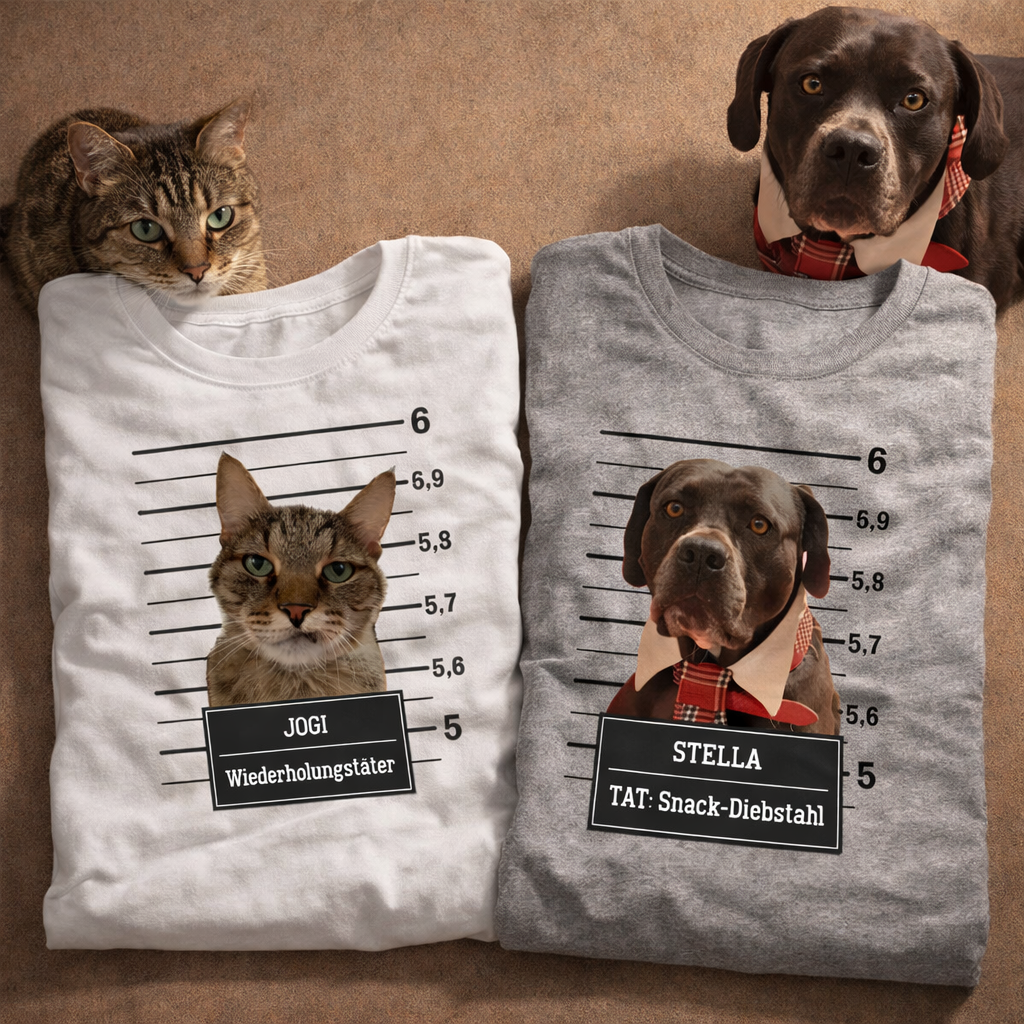 Lustiges Individuelles Haustier Mugshot Portrait - Premium Shirt