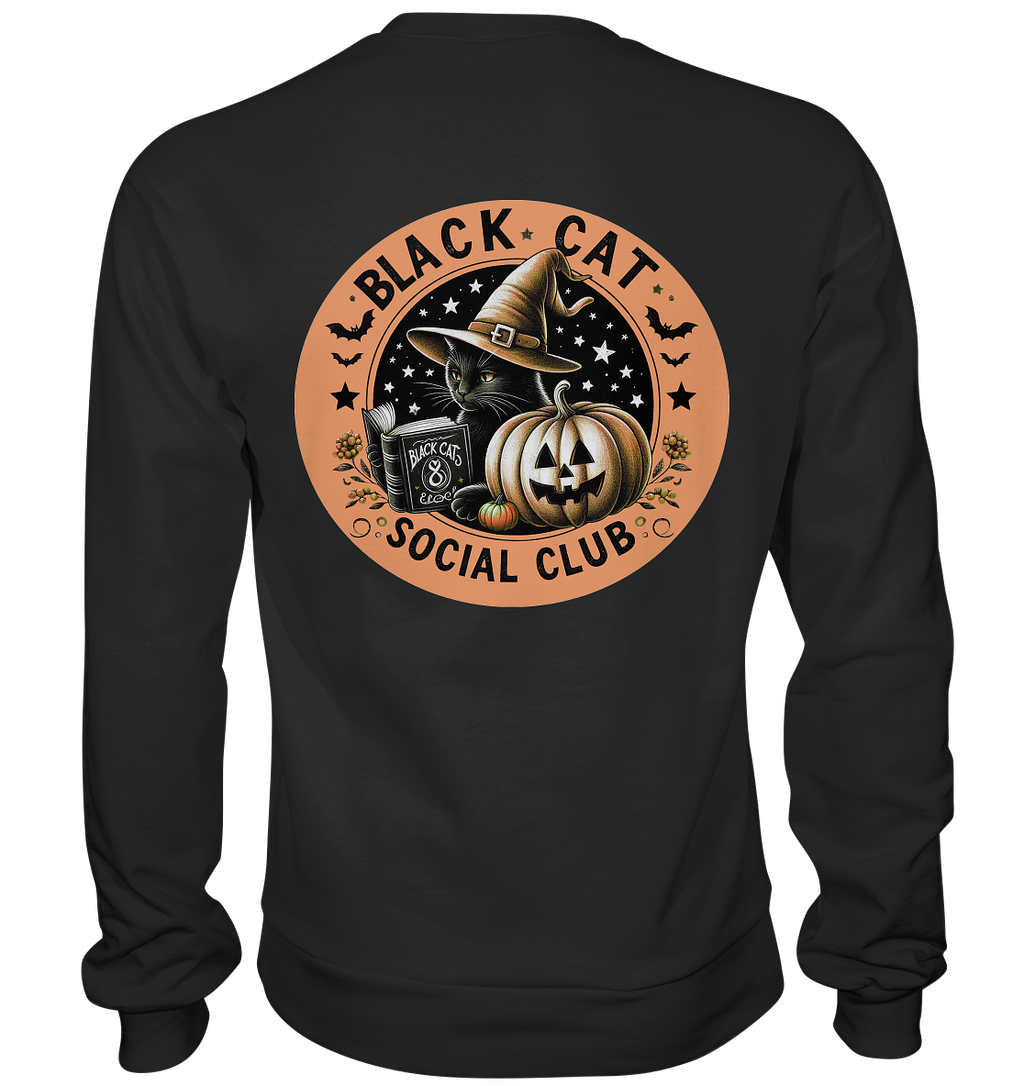 Halloween Black Cat Social Club - Basic Sweatshirt