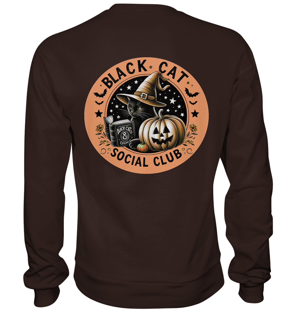 Halloween Black Cat Social Club - Basic Sweatshirt