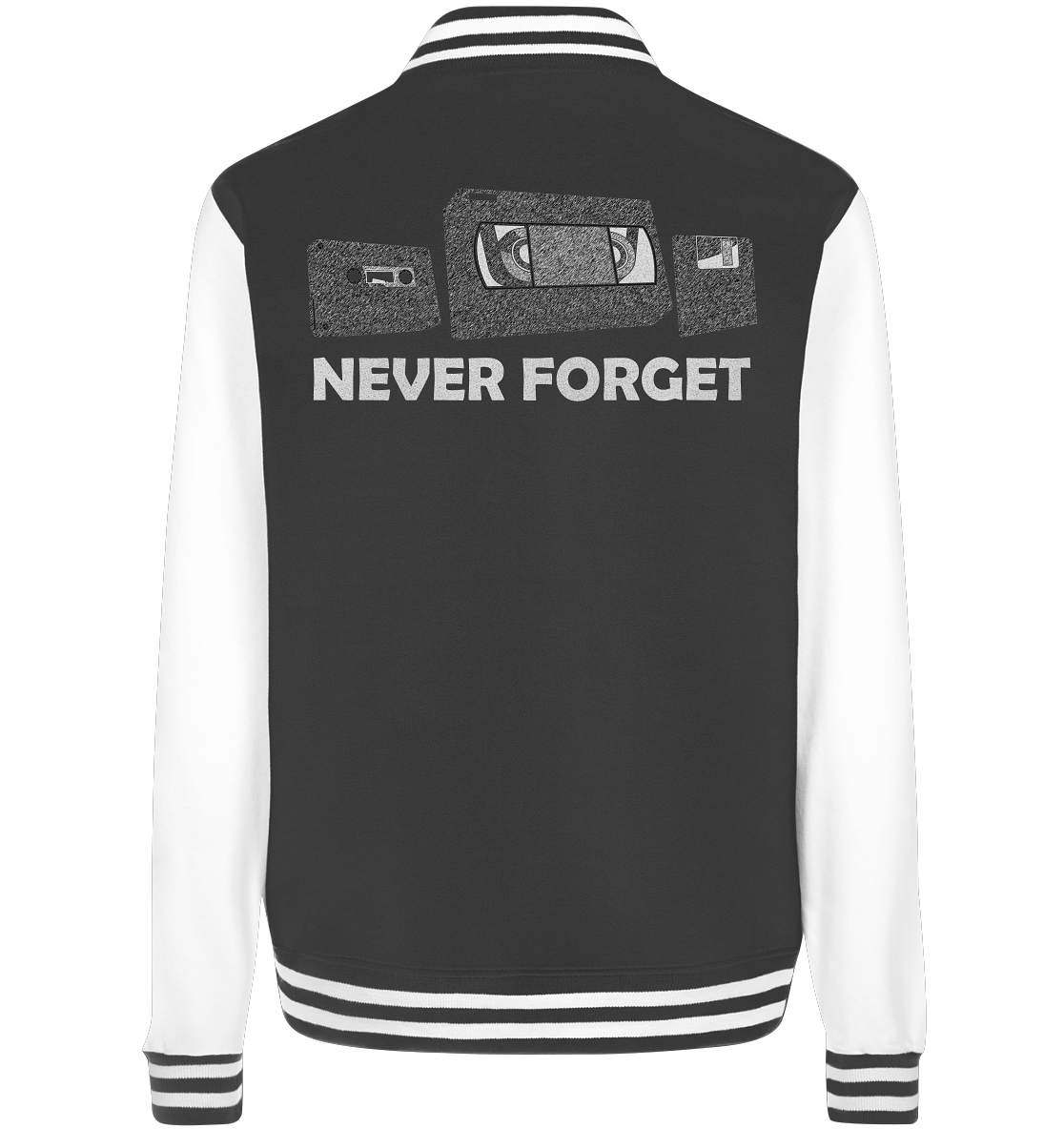 Kasette, VHS,  Disk - never forget - College Jacket