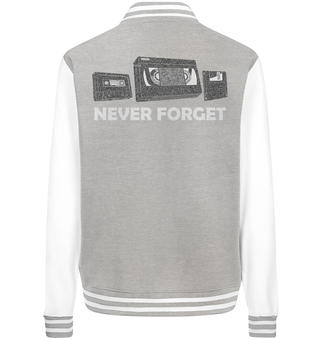 Kasette, VHS,  Disk - never forget - College Jacket