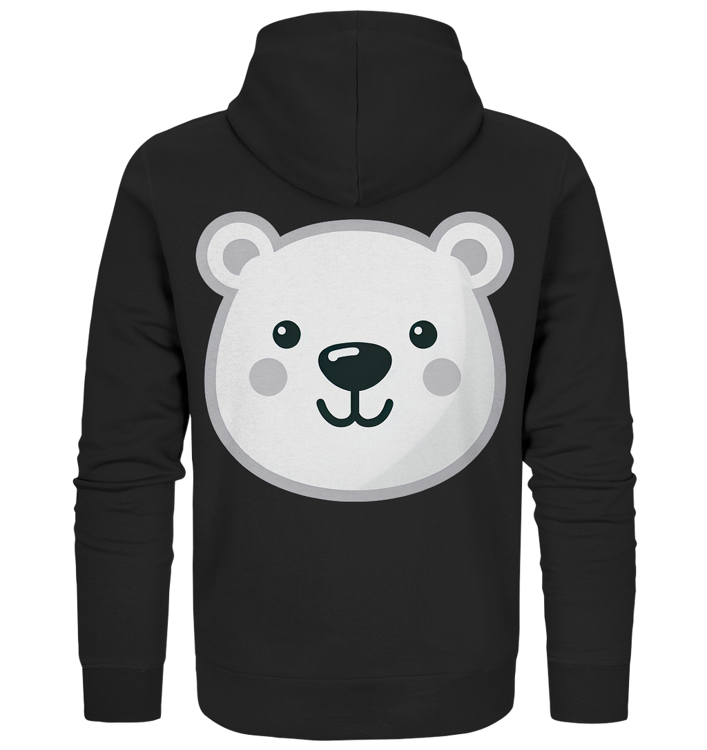 Fröhliche Eisbär Gesicht  - personalisierbar - Organic Zipper