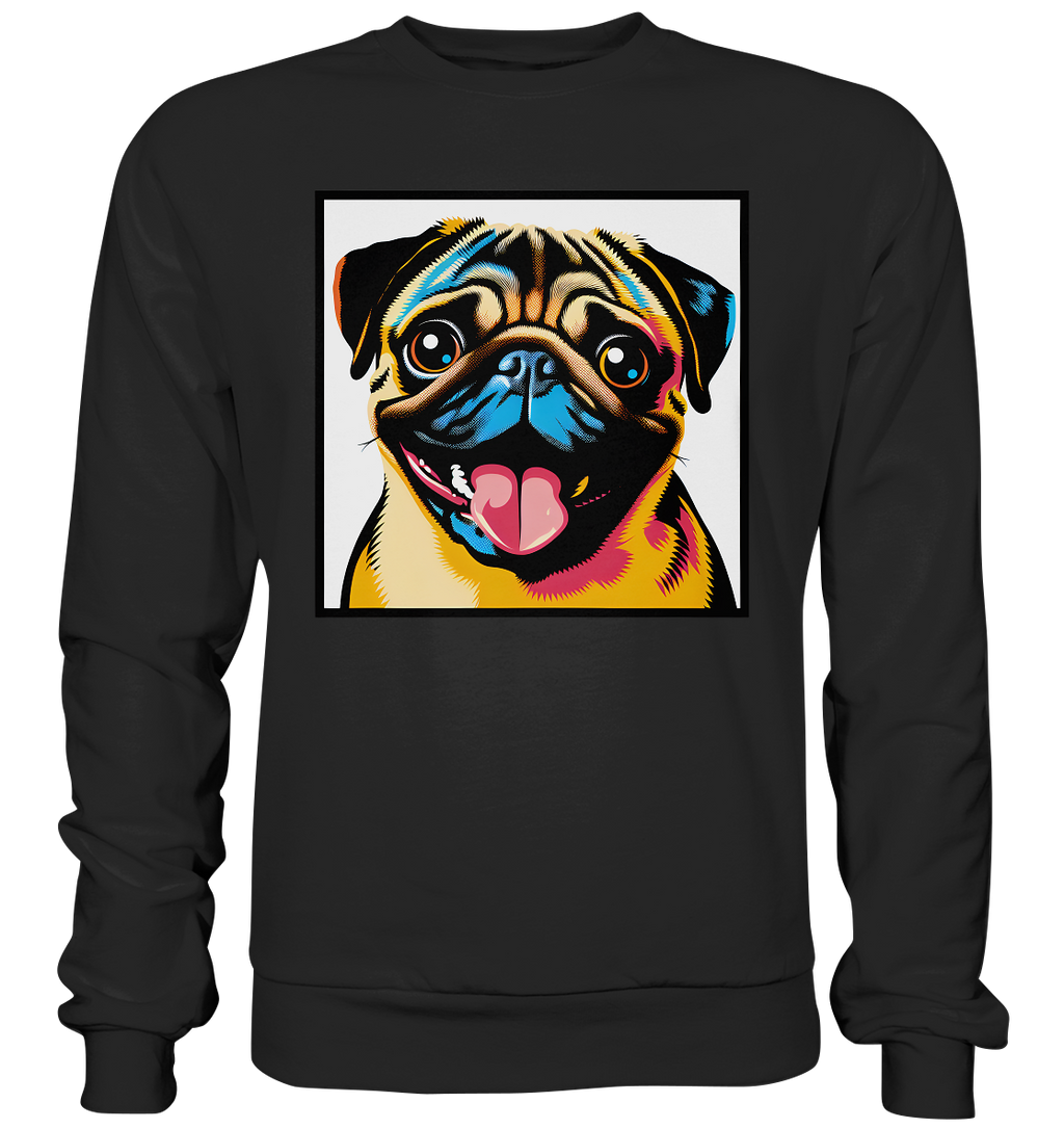 Mops Pop Art - Basic Sweatshirt - personalisierbar